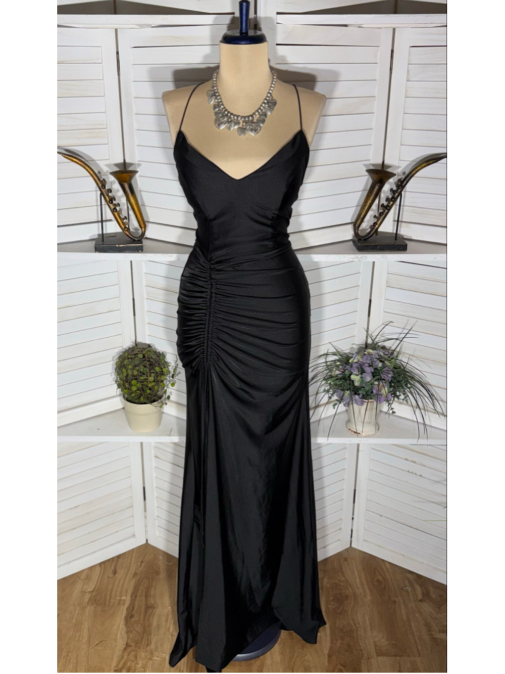 Windsor maxi dress sexy mermaid gown open back plunge prom homecoming whimsigoth
